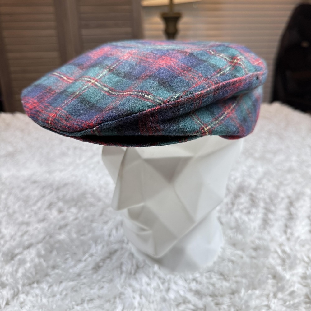 VTG Pendleton Hat Cap Cabbie Peaky Tartan Wool Driving Hunting Newsboy 70's